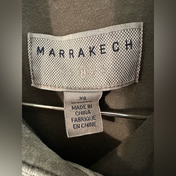 MARRAKECH Anthropologie XS French Terry Jacket Bomber Faux Suede Lightweiht Moto - Picture 3 of 11